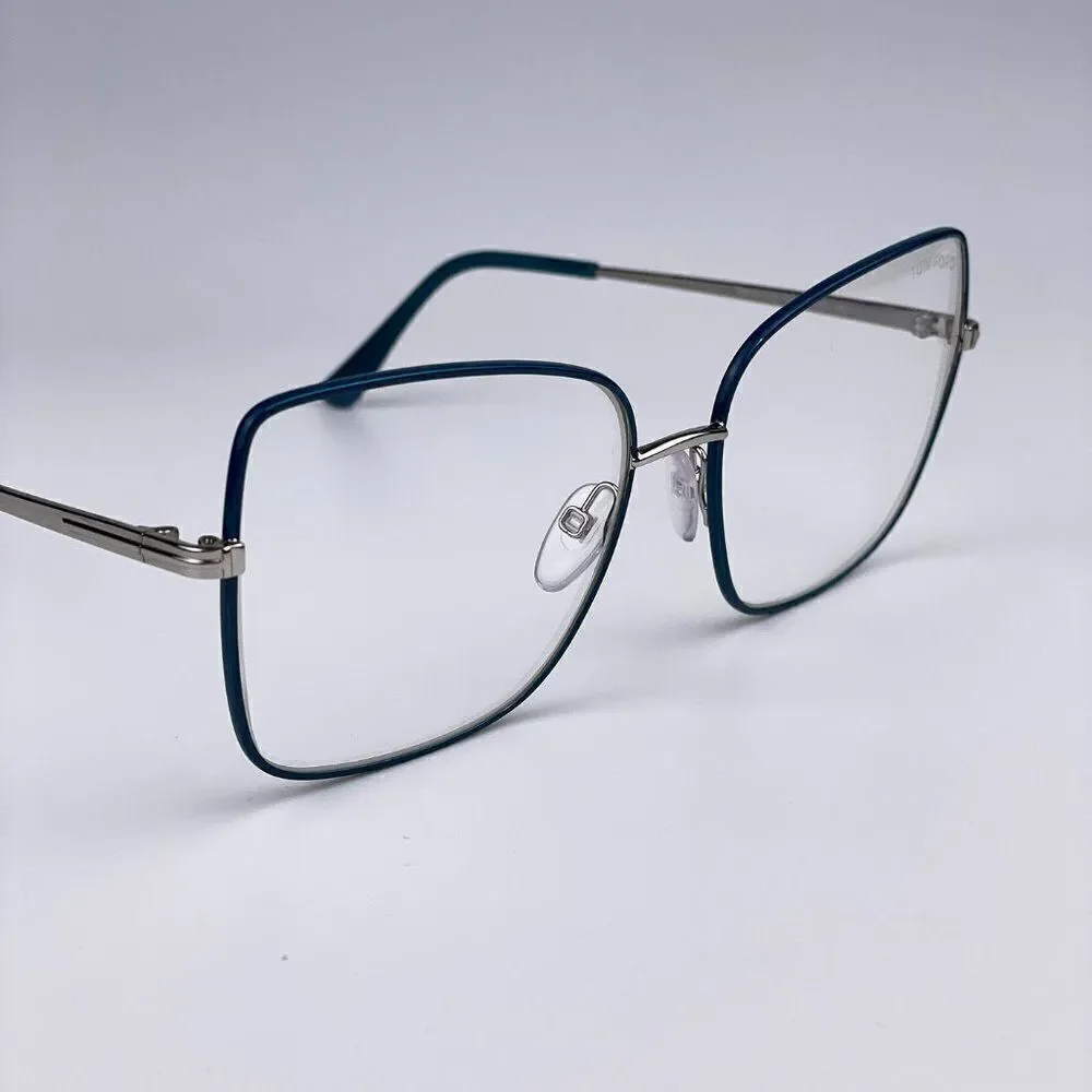 SALE! NEW TOM FORD FT5613-B 098 Butterfly Blue Block Metal Women Eyeglasses